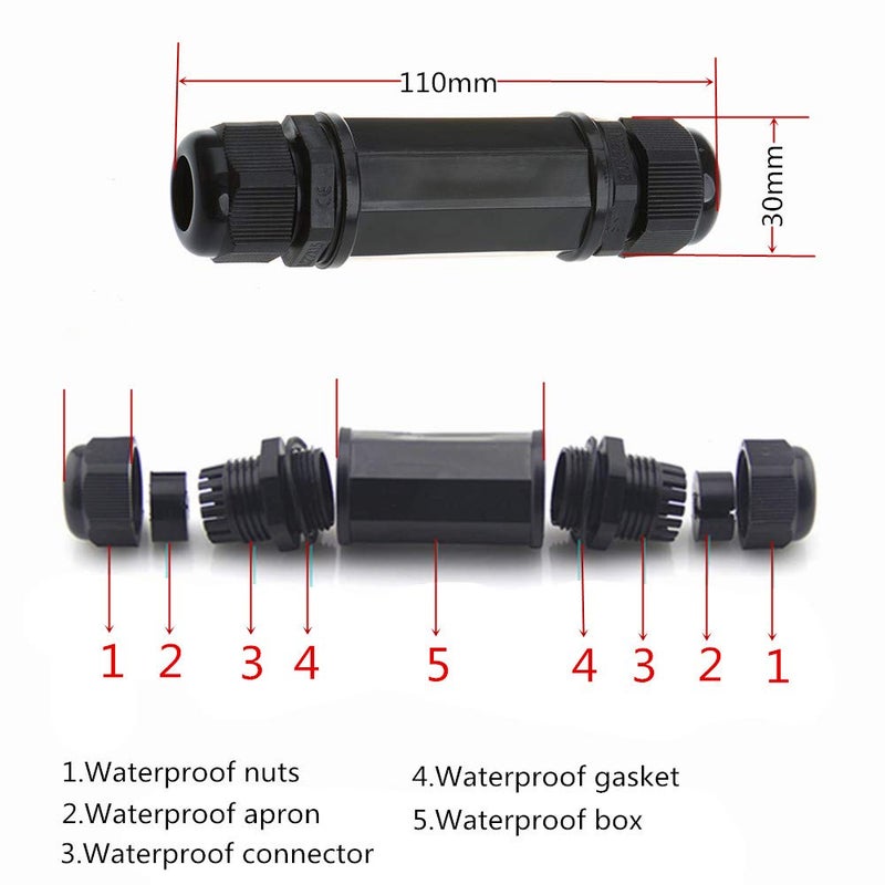 Anmbest 5PCS M22Z Shielded RJ45 Waterproof Cat5/5e/6 8P8C Connector IP67 Ethernet LAN Cable Connector Double Head Outdoor LAN Coupler Adapter Female to Female - Image 4